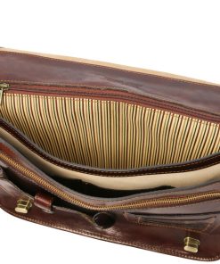 Ufficio Tuscany Leather | Siena Borsa Da Lavoro In Pelle 2 Scomparti Tl142243 Marrone