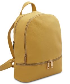 Donna Tuscany Leather | Tl Bag Zaino In Pelle Morbida Tl142280 Giallo Pastello