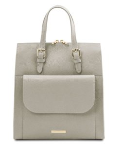 Donna Tuscany Leather | Tl Bag Zaino Da Donna In Pelle Tl142211 Grigio Chiaro