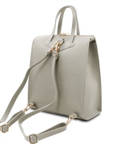 Donna Tuscany Leather | Tl Bag Zaino Da Donna In Pelle Tl142211 Grigio Chiaro