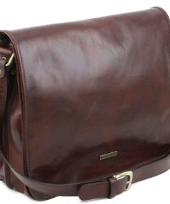 Uomo Tuscany Leather | Tl Messenger A Tracolla 2 Scomparti Grande Tl141254 Marrone