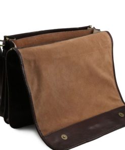 Uomo Tuscany Leather | Tl Messenger A Tracolla 2 Scomparti Grande Tl141254 Marrone