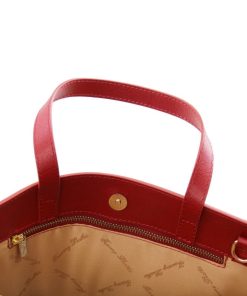 Donna Tuscany Leather | Palermo Cartella In Pelle Saffiano Da Donna Tl141369 Rosso