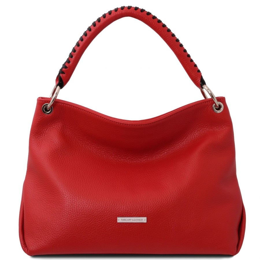 Donna Tuscany Leather | Tl Bag Borsa A Mano In Pelle Morbida Tl142087 Rosso Lipstick