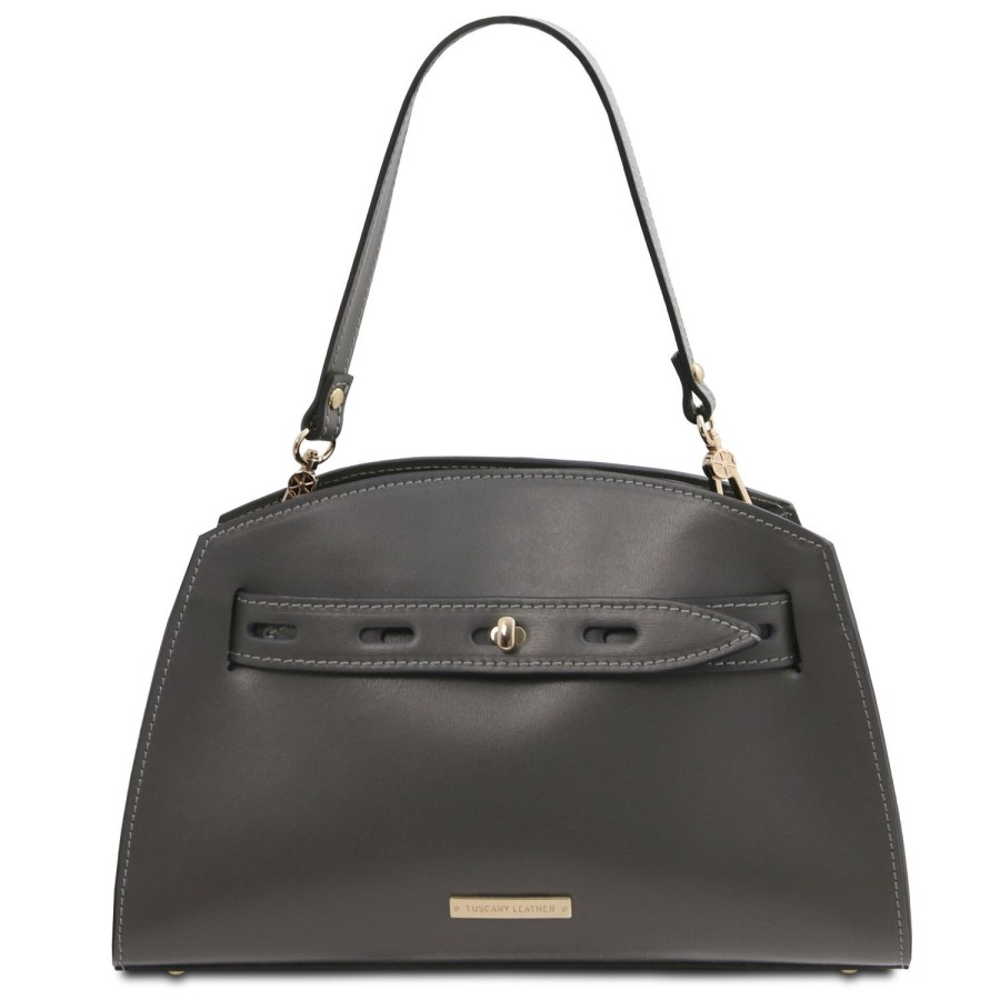 Donna Tuscany Leather | Lisa Borsa A Mano In Pelle Tl142312 Grigio