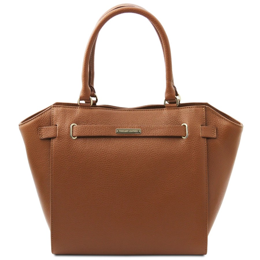 Donna Tuscany Leather | Clara Borsa A Mano In Pelle Tl142313 Cognac