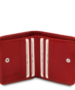 Donna Tuscany Leather | Esclusivo Portafogli In Pelle Con Portamonete Tl142059 Rosso