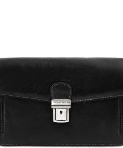 Uomo Tuscany Leather | Tommy Esclusivo Borsello A Mano In Pelle Tl141442 Nero