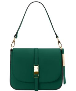 Donna Tuscany Leather | Nausica Borsa A Tracolla In Pelle Tl141598 Verde Foresta