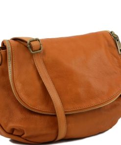 Donna Tuscany Leather | Tl Bag - Borsa Morbida A Tracolla Con Nappa Tl141223 Cognac