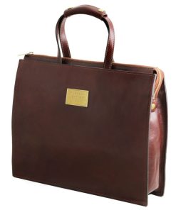 Ufficio Tuscany Leather | Palermo Borsa Da Lavoro Da Donna In Pelle 3 Scomparti Tl141343 Marrone