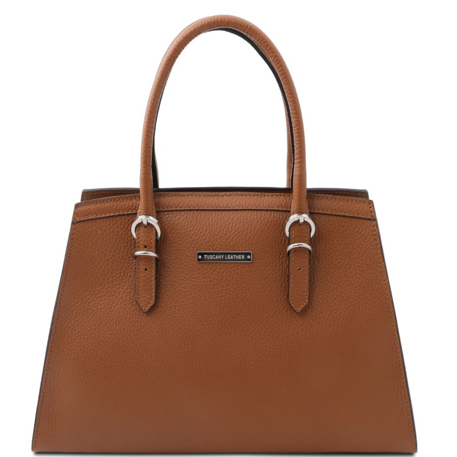 Donna Tuscany Leather | Tl Bag Borsa A Mano In Pelle Tl142147 Cognac