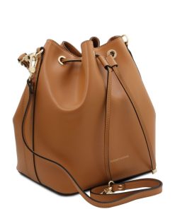 Donna Tuscany Leather | Vittoria Borsa Secchiello In Pelle Tl141531 Cognac