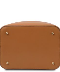 Donna Tuscany Leather | Vittoria Borsa Secchiello In Pelle Tl141531 Cognac