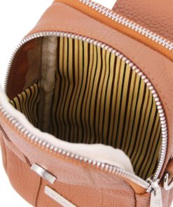 Donna Tuscany Leather | Tl Bag Tracollina Portacellulare In Pelle Morbida Tl141698 Cognac