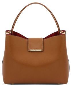 Donna Tuscany Leather | Clio Borsa Secchiello In Pelle Tl141690 Cognac