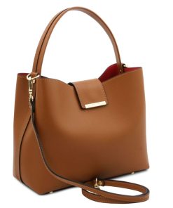 Donna Tuscany Leather | Clio Borsa Secchiello In Pelle Tl141690 Cognac