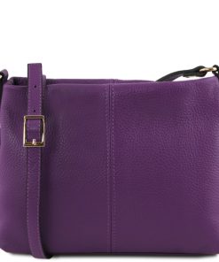 Donna Tuscany Leather | Tl Bag Borsa A Tracolla In Pelle Morbida Tl141720 Viola