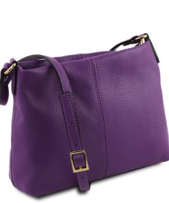 Donna Tuscany Leather | Tl Bag Borsa A Tracolla In Pelle Morbida Tl141720 Viola