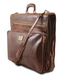 Viaggio Tuscany Leather | Papeete - Porta Abiti In Pelle Con Tascone Davanti Tl3056 Marrone