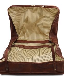 Viaggio Tuscany Leather | Papeete - Porta Abiti In Pelle Con Tascone Davanti Tl3056 Marrone