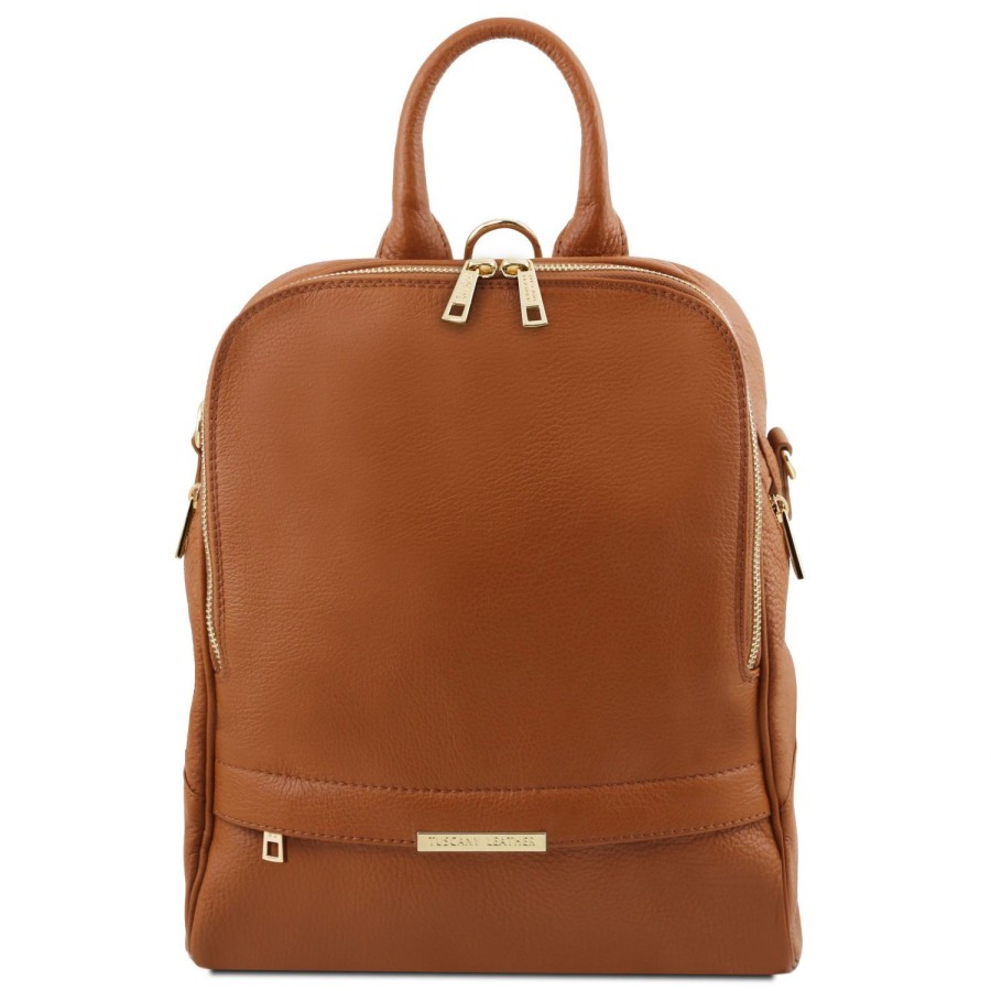 Donna Tuscany Leather | Tl Bag - Zaino Da Donna In Pelle Morbida Tl141376 Cognac