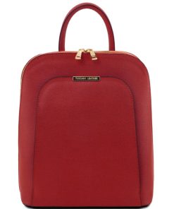 Donna Tuscany Leather | Tl Bag Zaino Donna In Pelle Saffiano Tl141631 Rosso