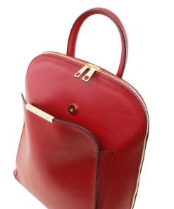 Donna Tuscany Leather | Tl Bag Zaino Donna In Pelle Saffiano Tl141631 Rosso