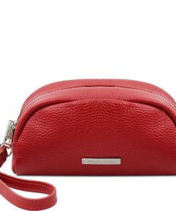 Donna Tuscany Leather | Tl Bag Trousse In Pelle Morbida Tl142314 Rosso Lipstick