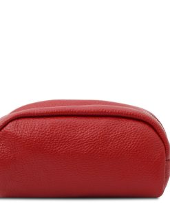 Donna Tuscany Leather | Tl Bag Trousse In Pelle Morbida Tl142314 Rosso Lipstick