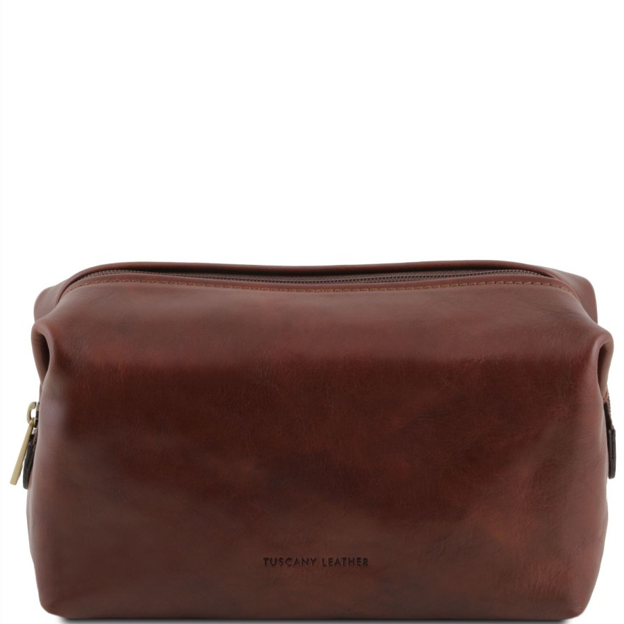 Uomo Tuscany Leather | Smarty - Beauty Case In Pelle - Misura Grande Tl141219 Marrone