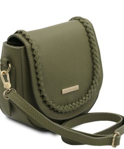 Donna Tuscany Leather | Tl Bag Borsa A Tracolla In Pelle Tl142218 Verde Foresta