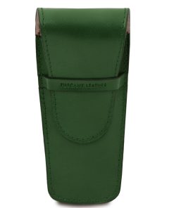 Ufficio Tuscany Leather | Elegante Porta Penne 2 Posti/Porta Orologio In Pelle Tl142130 Verde Foresta