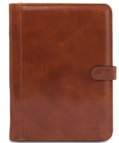 Ufficio Tuscany Leather | Adriano Portadocumenti In Pelle Chiusura Con Bottone Tl141203 Miele