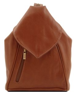 Donna Tuscany Leather | Delhi Zaino In Pelle Morbida Tl140962 Cognac