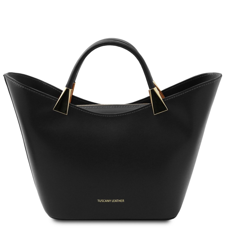 Donna Tuscany Leather | Tl Bag Borsa A Mano In Pelle Tl142287 Nero